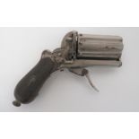 Continental Obsolete Calibre Pepperbox Revolver 5 mm, rimfire, eight shot barrel cylinder. The