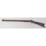 Mid 19th Century Left Hand Target Rifle by "Marston"  80 bore, 33 inch rifled, octagonal barrel.