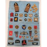 WW2 ATS Collection of Formation Badges relating to L/Cpl Thurley ATS.  Some stitched onto an