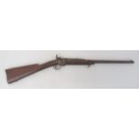 Scarce American Civil War "Poultney & Trimble" Carbine .50 cal, 22 inch, hinge forward barrel.  Rear