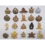 Canadian Corps Cap Badges including gilt, KC Canadian Provost Corps ... Silvered and gilt, KC R.C.