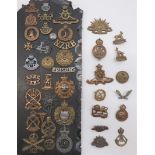 Colonial Cap and Collar Badges including brass, KC NZ MGC ... Brass NZ Pioneers ... Bi-metal, KC 5th