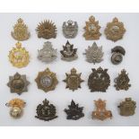 Pre 1952 Canadian Infantry Cap Badges including brass, KC West Nova Scotia Regiment ... Brass, KC