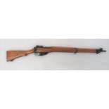 Deactivated No 4 MKI Rifle .303, 25 1/4 inch, blackened barrel.  Front sight with protective