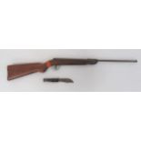 Post War German Air Rifle Gecado Mod 22 air rifle.  14 inch, break hinged barrel.  Rear blued spring