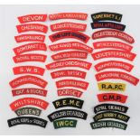 British Infantry and Corps Shoulder Titles embroidery titles include Cheshire ... Devon ...