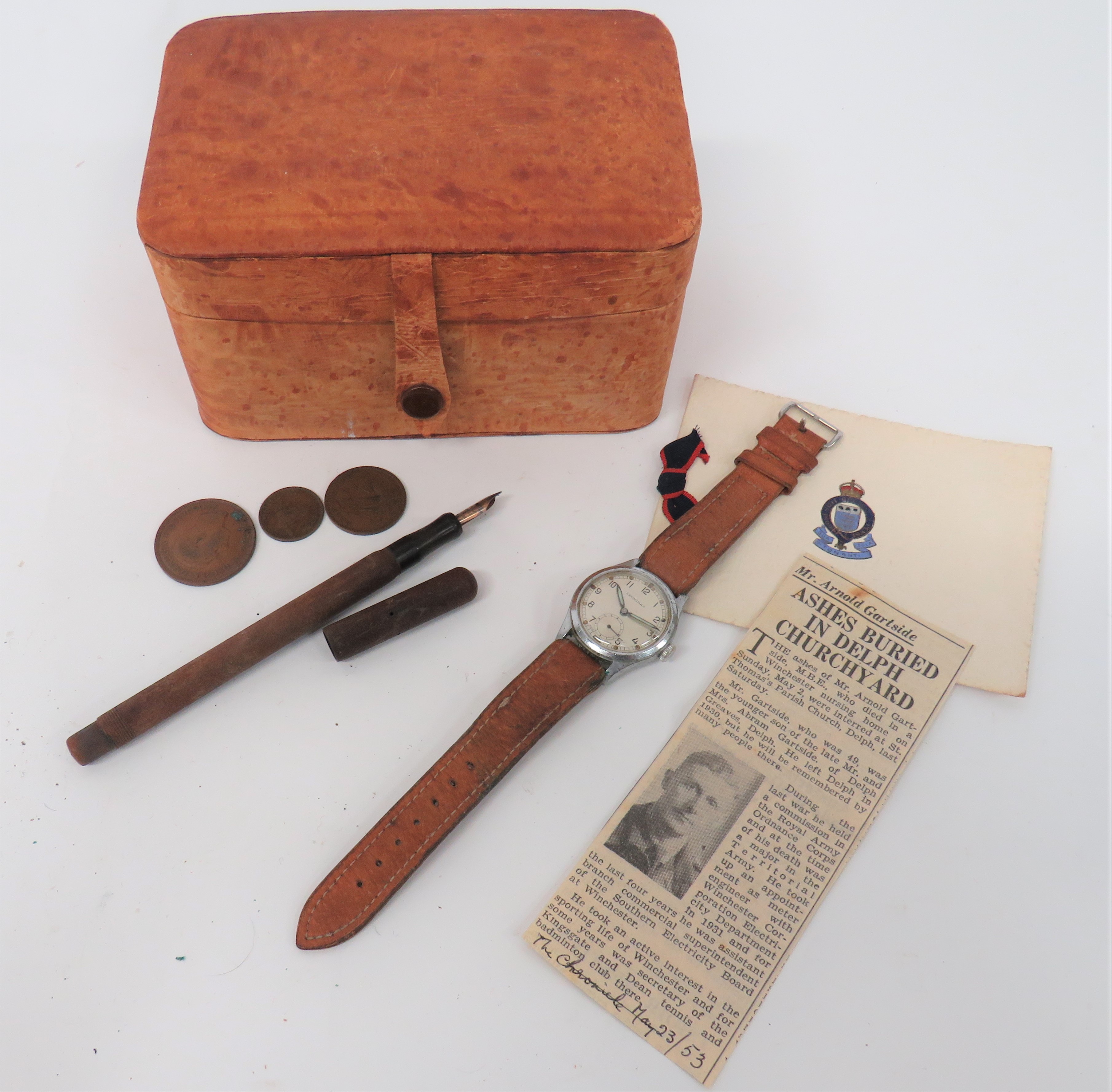 WW2 Issue Army Timepiece Watch by ""Leonidas"" plated case.  The rear with broad arrow and ""ATP"".