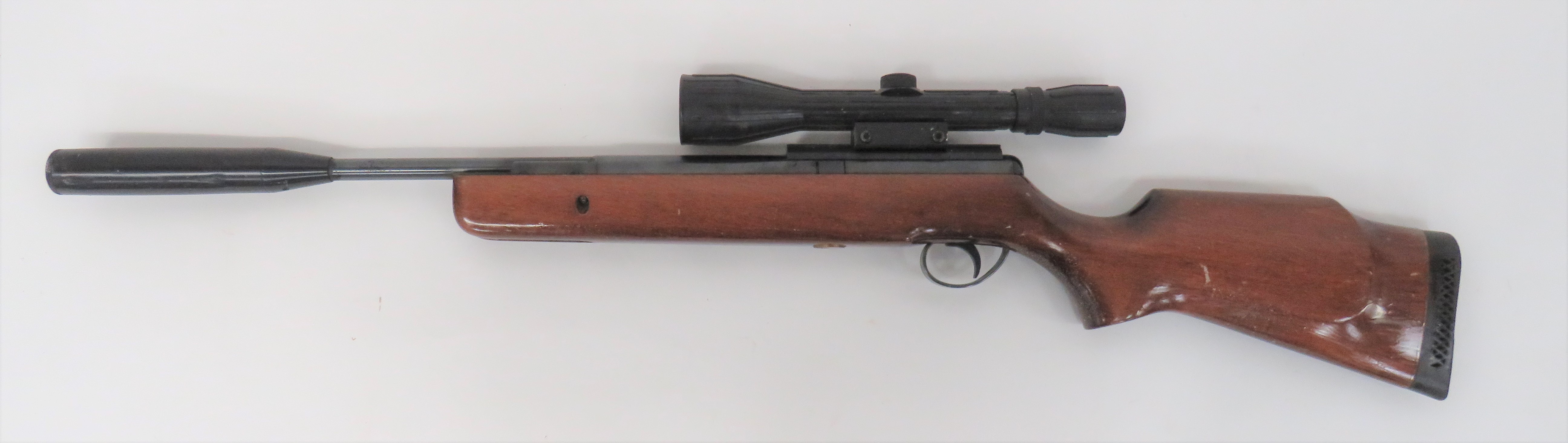 BSA Air Rifle With Silencer and Telescopic Sight .22, 14 1/2 inch, blackened barrel with integral - Image 2 of 3