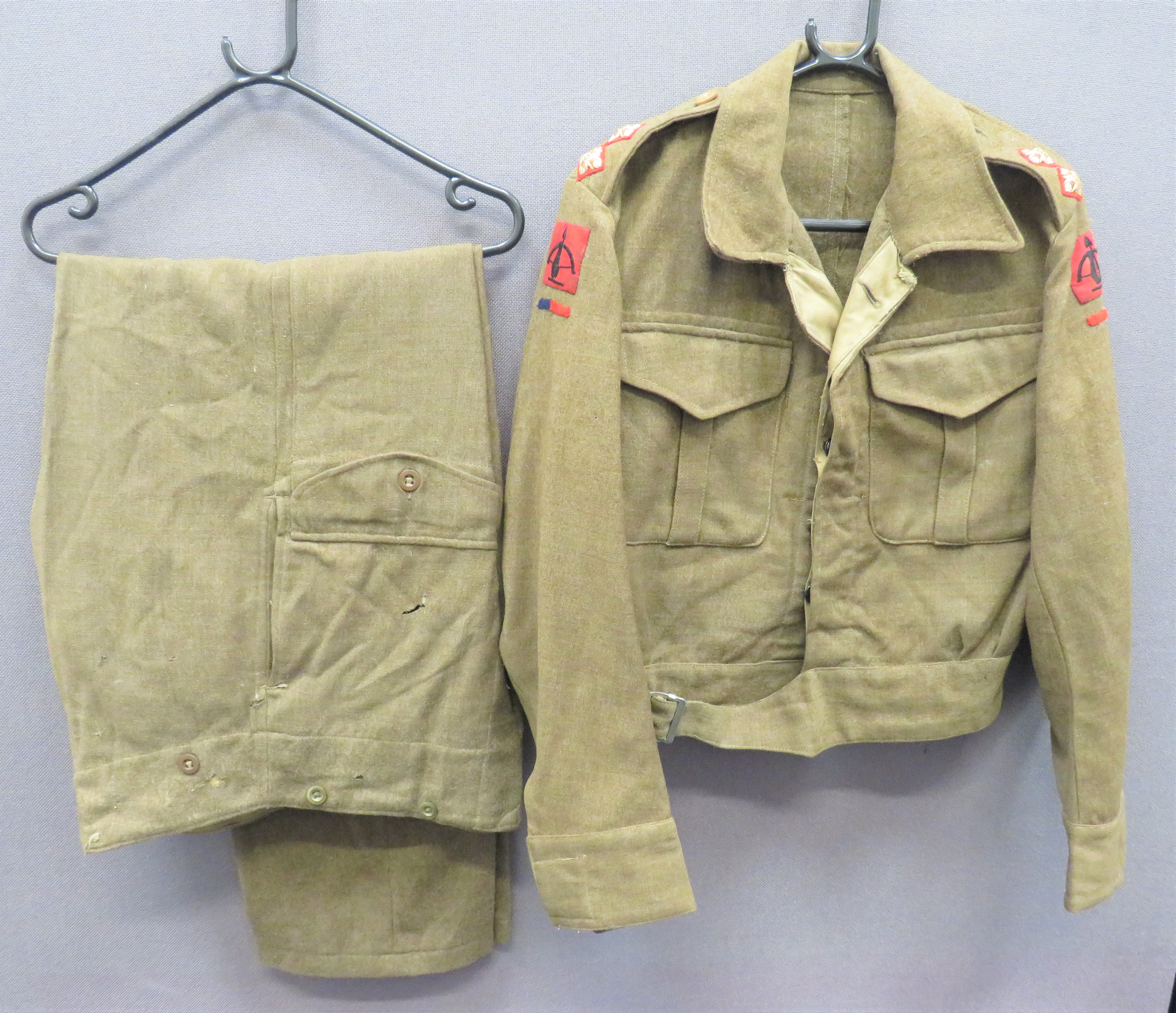 Royal Artillery Anti Aircraft Command Officer's Battledress & Trousers consisting 1937 pattern,