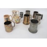 Air Force and Other Tankards including "Gieves Ltd", plated tankard engraved "The Officers No 26 (T)