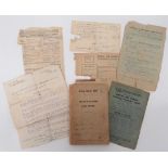 WW1 RFC/RAF Pilot's Flying Log Book and Ephemera consisting brown covered, pilot's flying log book