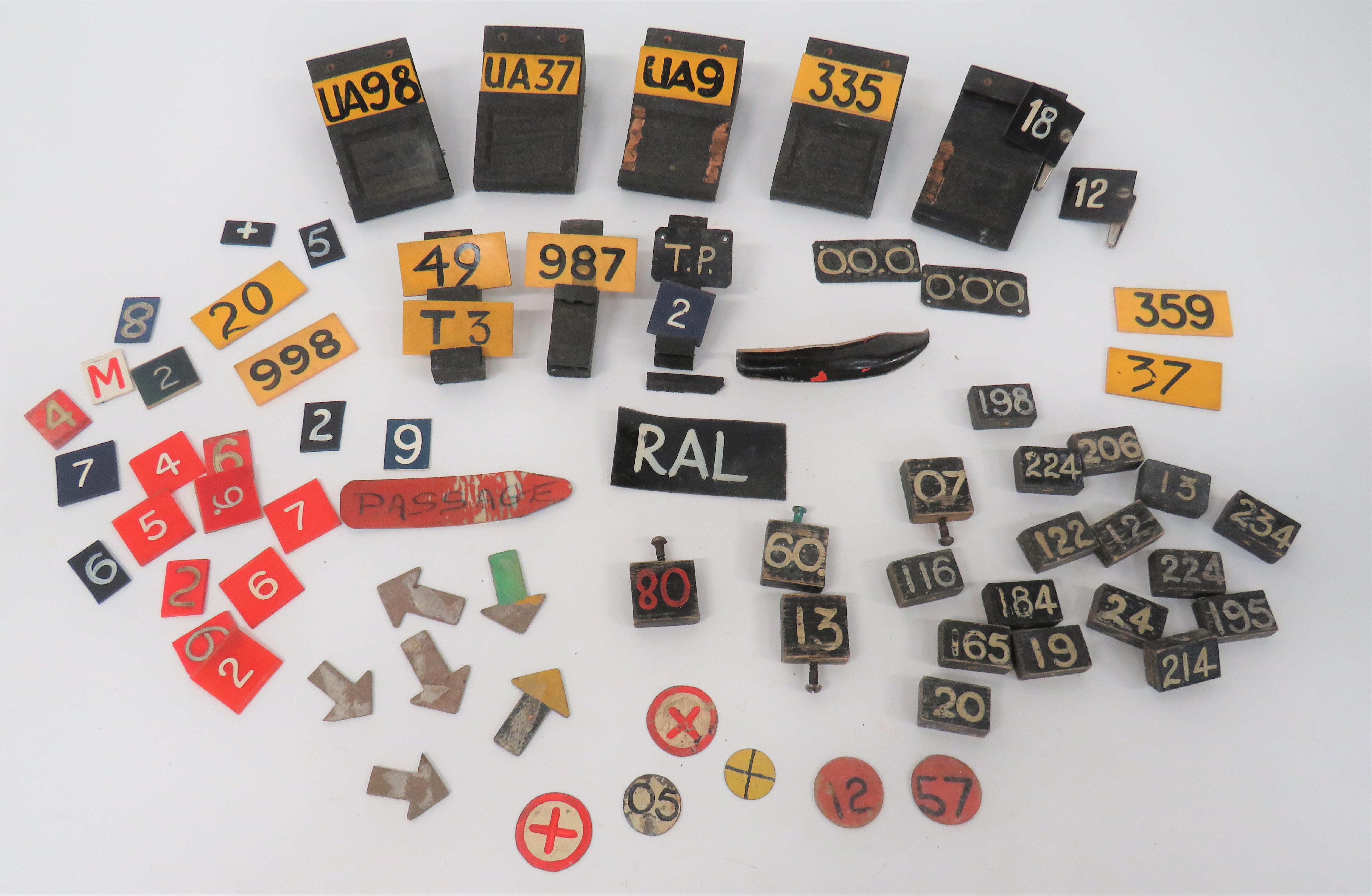 Selection of Aircraft Plotting Markers including 8 x wooden plotting stands ... Various number and
