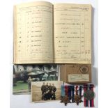 WW2 57 Squadron Wireless Operators Medals & Log Book. .Awarded to Sergeant R. Chisholm who completed