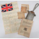 Scarce Far East Escape Pack consisting silk printed, language chart with Union Jack and phrases in
