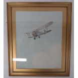 1929 RAF Bristol Bulldog Aircraft Painting. A good quality original watercolour depicting a