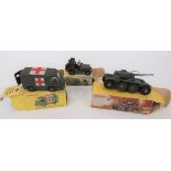 Vintage Dinky Military Jeep, Tank & Ambulance Boxed. A very good example of Dinky 828 Jeep Porte-