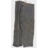 Early 1950's RAF Aircrew Overtrousers grey, fine canvas, wide leg trousers.  Lower legs with large