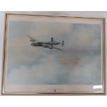 Fine Art print of RAF Halifax "Friday 13th" by K B Hancock 1979 print depicts the Halifax Bomber