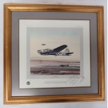 Limited Edition Print "Almost Home" of a B17 and Escort limited edition of 1000 prints.  Showing a