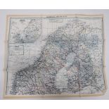 WW2 RAF Silk Escape Map of Scandinavia and The Baltic colour printed, double sided map "F/G" showing