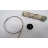 RAF Escape and Evasion Items consisting twisted wire snare ... RAF battledress, black composite,