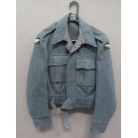 1944 Dated RAF War Service Dress Blouse blue grey, woollen, single breasted, closed collar, short