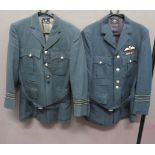 Two Post 1953 RAF Officer's Service Dress Tunics blue grey, single breasted, service dress tunic.