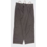 Early 1950's RAF Aircrew Overtrousers grey, fine canvas, wide leg trousers.  Lower legs with