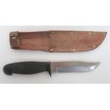 Scarce Royal Navy Deck Knife By "Wostenholm"  5 inch, single edged, clipped point blade.  Blade with