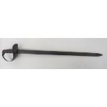 Early 19th Century Georgian Royal Navy Cutlass 28 3/4 inch, single edged blade.  Forte with large