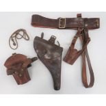 WW1 Officer's Revolver Holster Converted To Fit The 1914 Equipment brown leather, Officer's Webley