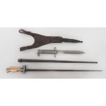 French 1886/93/16 Lebel Bayonet 20 1/2 inch, cruciform blade.  Steel muzzle ring and crossguard.