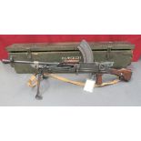 Deactivated MK1* Bren Light Machine Gun .303, 24 inch barrel with front flash hider and side mounted