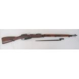 Deactivated Russian M1891 Mosin Nagant Rifle 7.62 mm, 31 1/2 inch, blued barrel with front blade