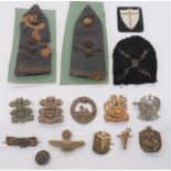 Small Selection of Various Badges including 2 x plastic economy, WW2 The Welch (blades.  Slight