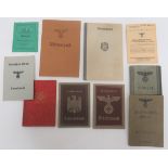 Good Selection of Third Reich Paperwork including Wehrpass to Gerhart Lilulz ... 2 x Arbeitsbuch ...