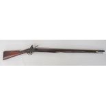 Early 19th Century India Pattern Brown Bess .750 musket, 39 inch, browned barrel.  Rear with proof
