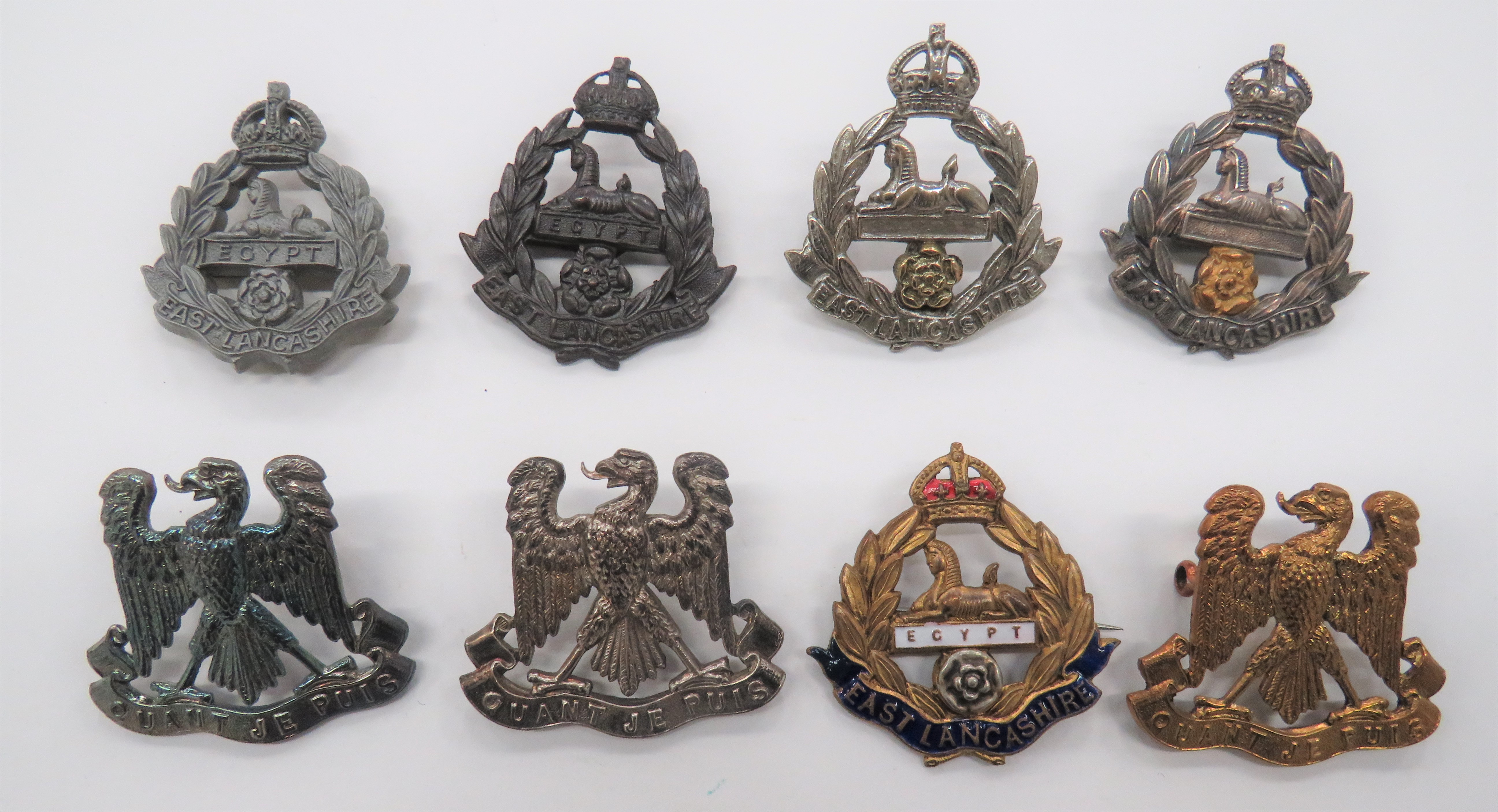 East Lancashire Cap and Other Badges cap include bronzed KC (blades) .. WW2 plastic economy, KC (