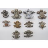 Good Selection of Prince of Wales Feather Badges including large, chrome plated, Prince of Wales