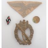 Small Selection of Third Reich German Badges consisting pressed brass (traces of plating),