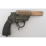 Deactivated German 1940 Dated Flare Pistol 27 mm, 6 inch, alloy barrel with octagonal breech.