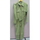 WW2 USAAF Summer Flying Suit dark green gaberdine, full suit.  Full front central zip.  Breast patch