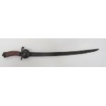 Late 18th Century Continental Hunting Hanger 20 1/2 inch, single edged, slightly curved blade.