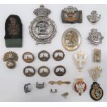 Selection of Welsh Badges including six, brass SWB ... 2 x silvered SWB ... Plated brass, RWF oval