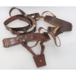 Three Various Sam Browne Belts consisting brown leather, Sam Browne belt complete with cross strap