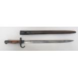 1909 Dated Hook Quillon SMLE Bayonet In First Pattern Scabbard 17 inch, single edged blade with