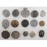 Selection of Third Reich Day Badges including pressed Deutsch 1st Die Saar 1934 ... Alloy tag Der