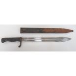 Imperial German M1898/05 Butcher Bayonet 14 1/2 inch, single edged blade widening towards the