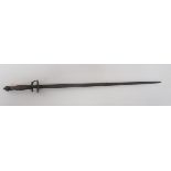 18th Century Boy's Short Sword 16 inch, double edged, narrow blade.  Cast brass, double shell