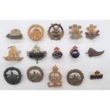 Selection of Military Lapel Badges including bronzed NZ Forces (brooched) ... Bronzed SWB (brooched)